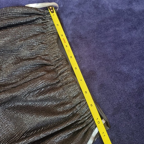 BY TOGETHER Made in USA Womans Sz S Wide Leg Metallic Black Crinkle Pleated Boho - Picture 4 of 6